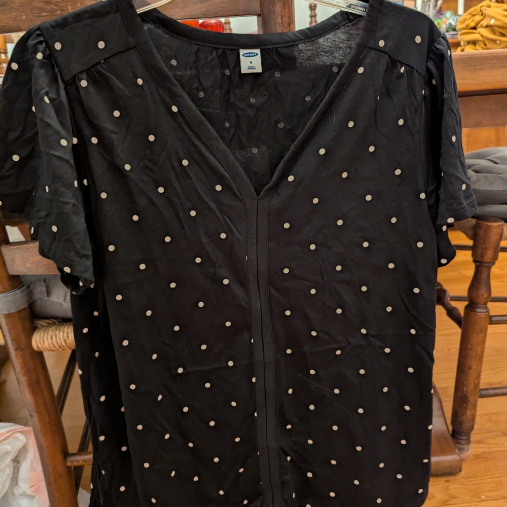 2 Old Navy Tops. Black And Yellow Polka Dot Women's Tops